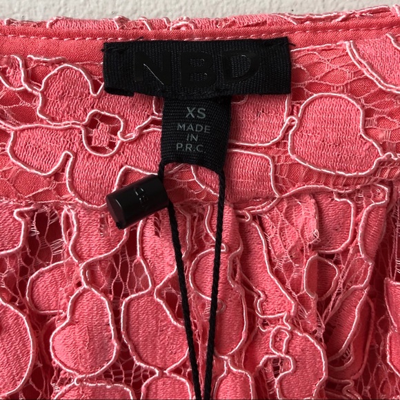 NBD Make Me Blush Pink Floral Lace Mini Skirt - Picture 11 of 11